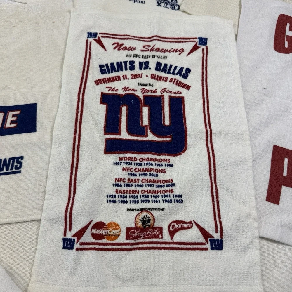New York Giants Rally Towel Ceremony Wash Lot of 10‎ Game Stadium Retired NY